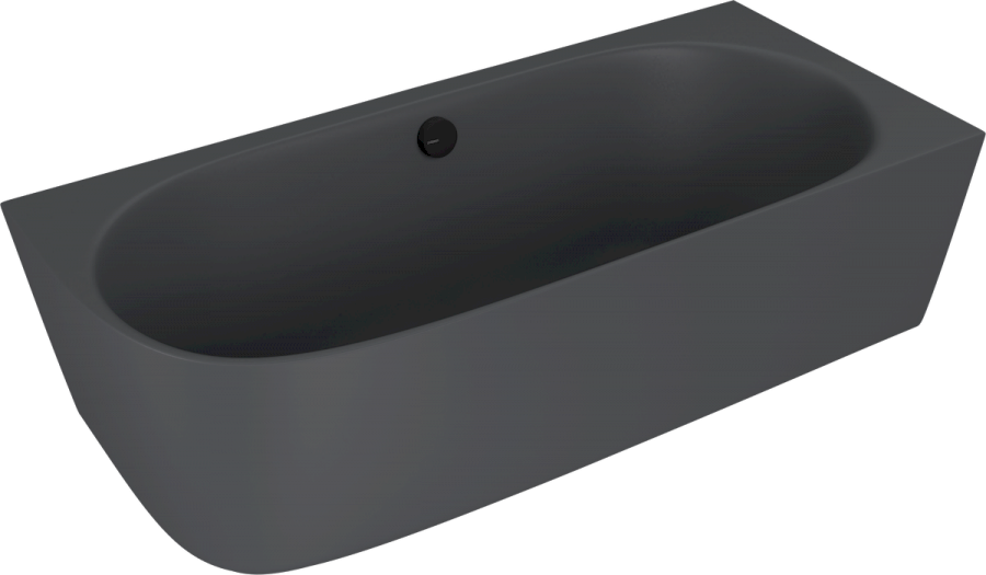 SUSSI R rohová stojící vana litý mramor 160x70x49,5cm, antracit mat 90191R.51
