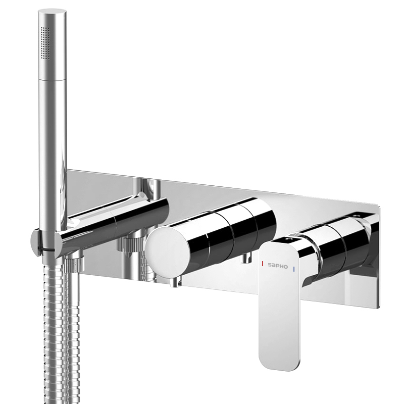 PY53 (50862) SPY podomítková sprchová/vanová baterie s ruční sprchou, 3 výstupy, chrom PY53