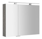 MIRRÓ galerka s LED osvětlením, 90x70x16cm, dub stříbrný MC090-0011