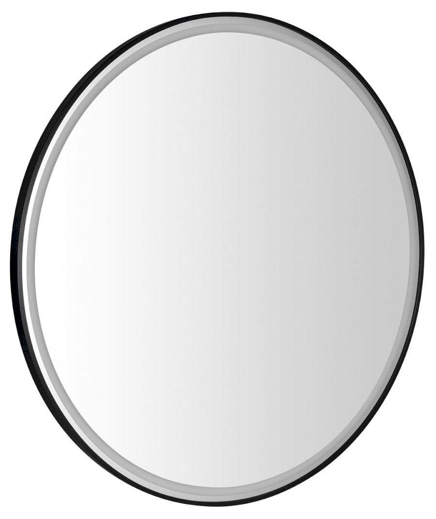 KADRIS kulaté zrcadlo s LED osvětlením ø 100cm, černá mat KD100