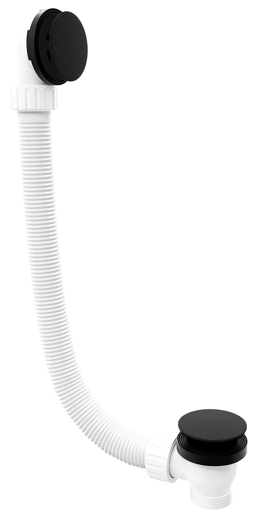 71858.21 (55402) Vanová souprava, click-clack, délka 1200mm, zátka 72mm, černá mat 71858.21