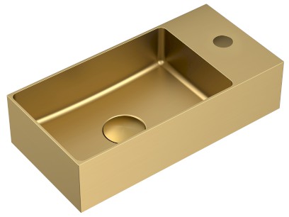 AURUM nerezové umývátko 36,5x18cm, včetně výpusti, levé/pravé, zlato mat AU204