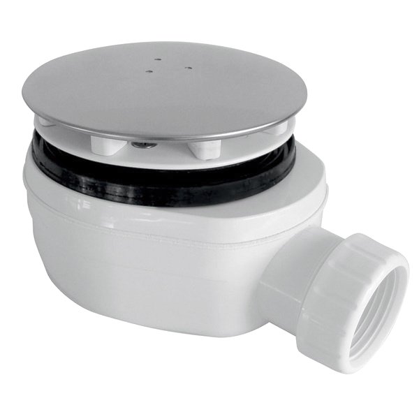 GELCO vaničkový sifon, průměr 90mm, DN40, nízký, krytka nerez lesk PB90EXN