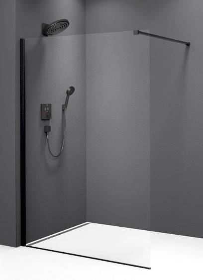 MODULAR SHOWER BLACK jednodílná zástěna pevná k instalaci na zeď, 1000 mm MS1-100B
