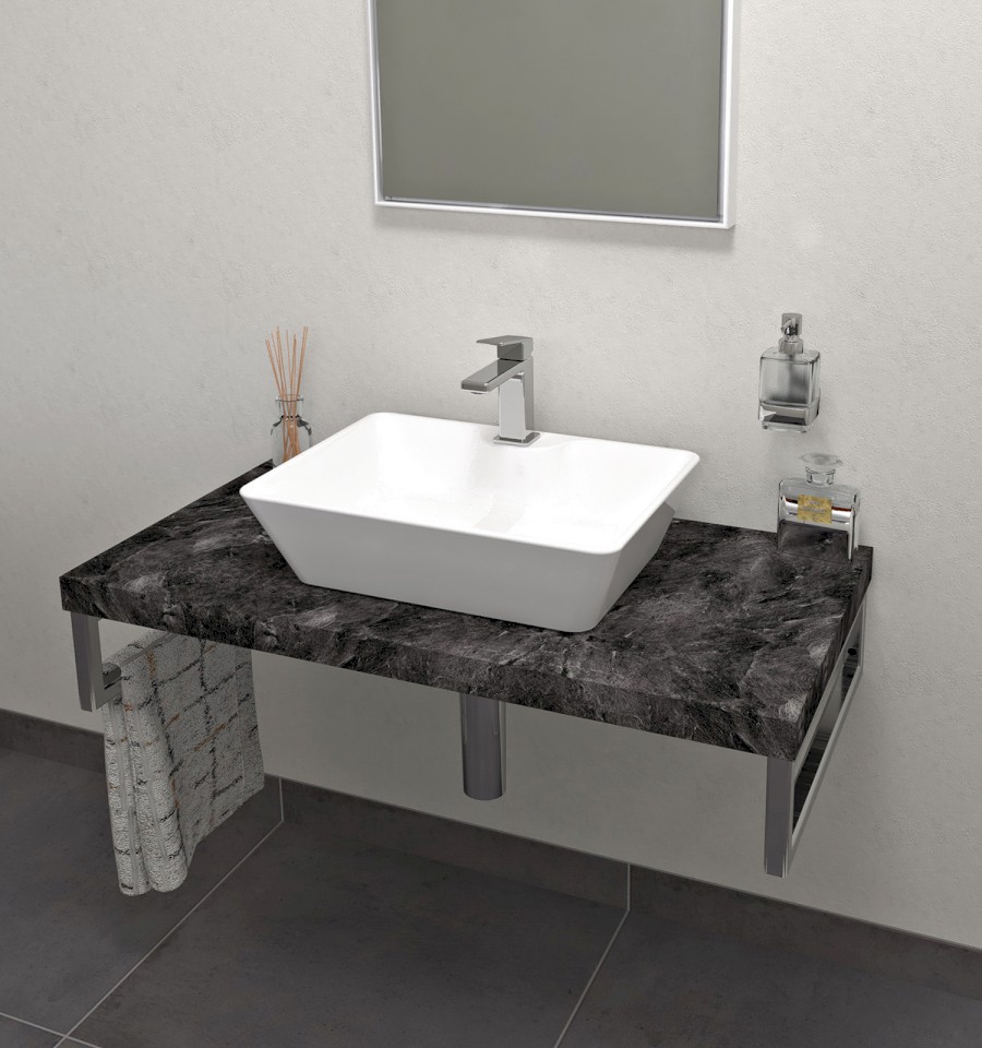 AVICE deska pod umyvadlo 80x50cm, tl.5cm, štípaný kámen AV089