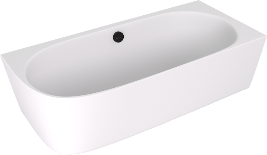 90191RMAT (58368) SUSSI R rohová stojící vana litý mramor 160x70x49,5cm, bílá mat 90191RMAT
