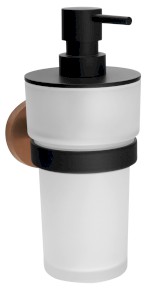 WS019BC (59055) LARISSA dávkovač mýdla 250ml, mléčné sklo, černá/měď mat WS019BC