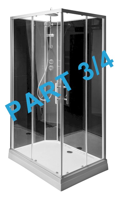GRANVIK sprchový box 800x1200x2180mm komponent 3/4 zadní tmavé sklo 19-120-09-12-00