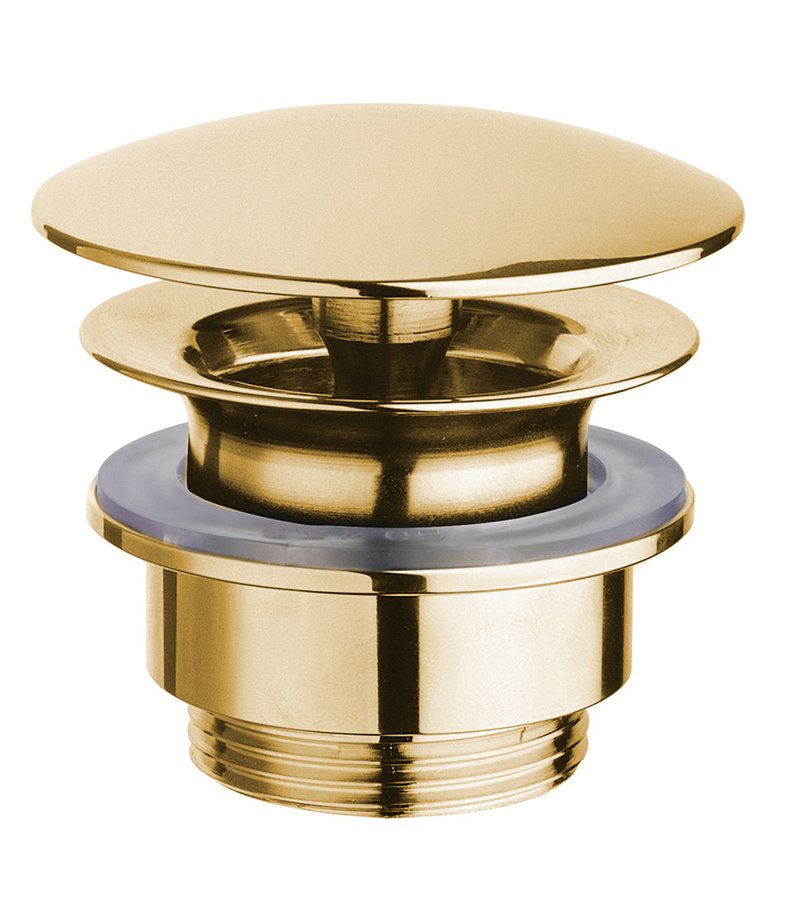 Umyvadlová výpust 5/4“, neuzavíratelná, velká zátka, 5-55mm, zlato UD52552