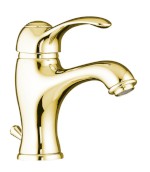 KIRKÉ stojánková umyvadlová baterie s výpustí, zlato KI02Z