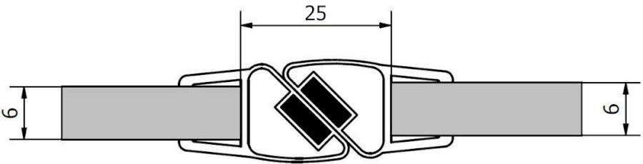 Sada dvou těsnění (magnet) na 6mm sklo, 2000mm M127