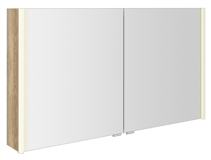 AX126-0022 (50601) ALIX galerka s LED osvětlením, 2x dvířka, 126x70x17,5cm, dub alabama AX126-0022