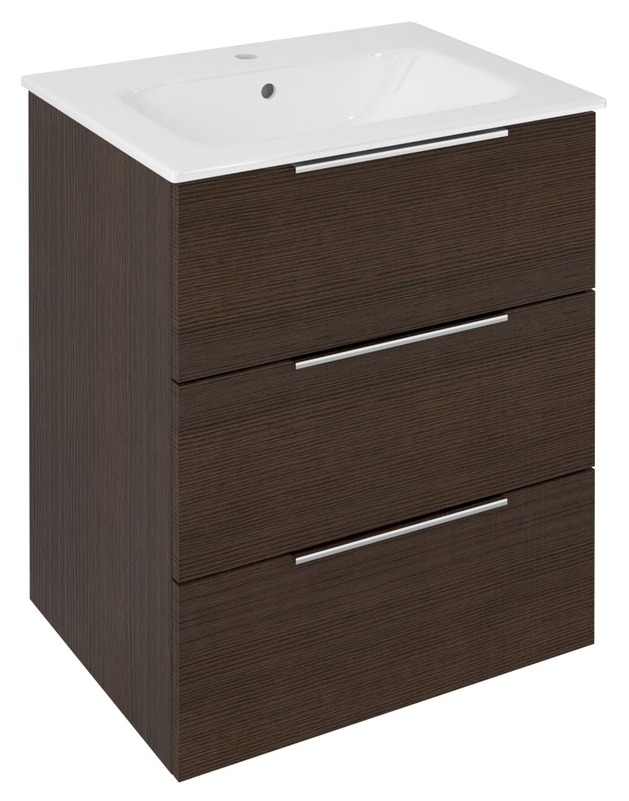 CR631-1616 (57640) CIRASA umyvadlová skříňka 59,2x75x46cm, 3x zásuvka, borovice rustik CR631-1616