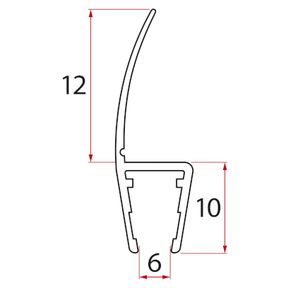 Set svislých těsnění mezi skla 6mm NDGL06