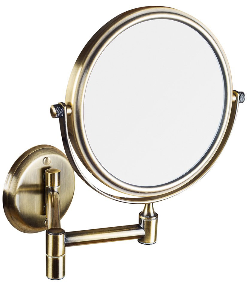 Kosmetické zrcátko závěsné, Ø 140mm, oboustranné, bronz XP012