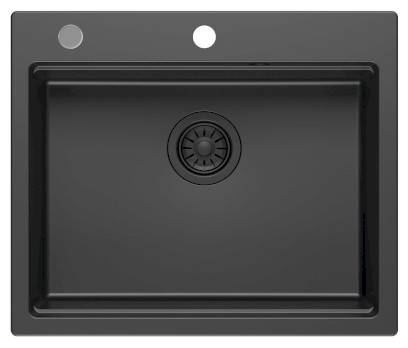 Granitový vestavný dřez mono, 59,5x50cm, carbon GR5950