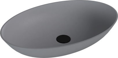 BANERA OVAL umyvadlo na desku, litý mramor, 60x40cm, šedá mat 14397.31