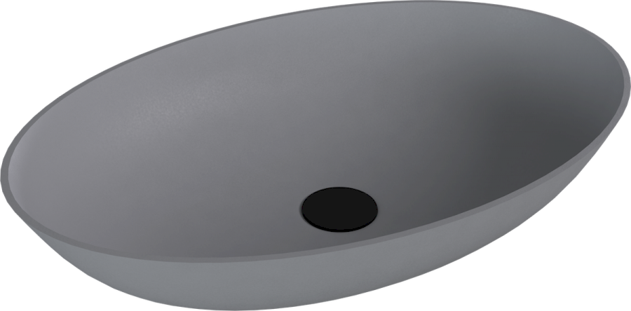 14397.31 (58415) BANERA OVAL umyvadlo na desku, litý mramor, 60x40cm, šedá mat 14397.31