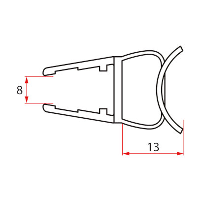 Bublinkové těsnění pro sklo 8mm, 1963mm NDAL02