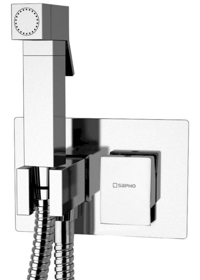 SPECTRE podomítková bidetová baterie se Stop sprškou, hranatá, chrom 1102-07