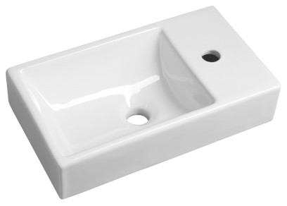 MINOS keramické umývátko, 45x26cm, baterie vpravo, bílá 4057