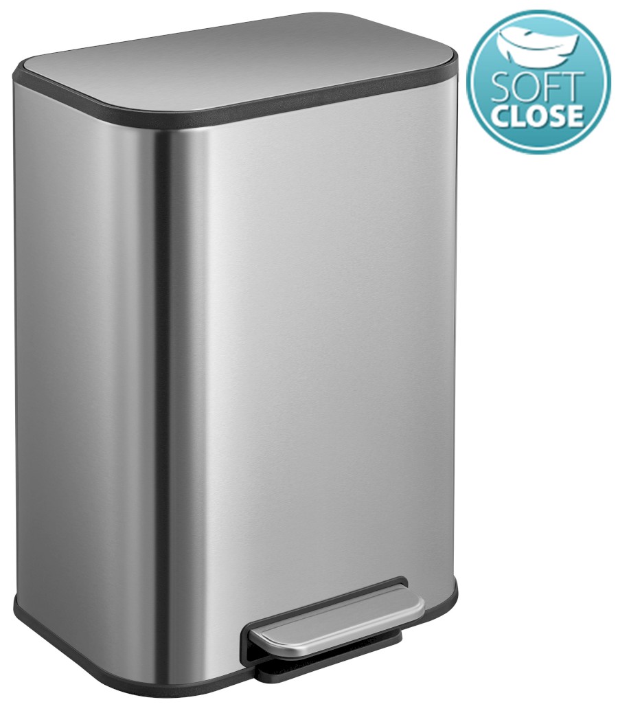 DR102 (59044) Odpadkový koš 12l, Soft Close, nerez mat DR102