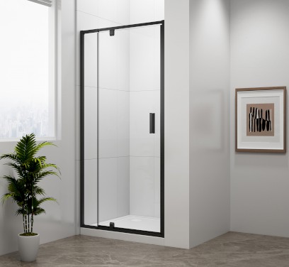 EASY BLACK sprchové dveře otočné 760-900mm, čiré sklo EL1615B