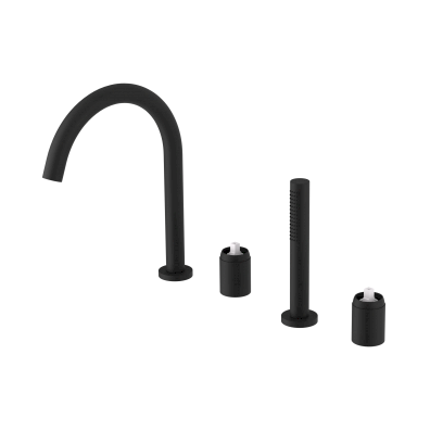 ULTRAMIX tělo čtyřprvkové baterie na okraj vany, černá mat UT052B-1