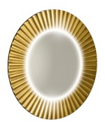 PRIDE STRIP kulaté zrcadlo s LED osvětlením v rámu ø 75cm, zlato PD750
