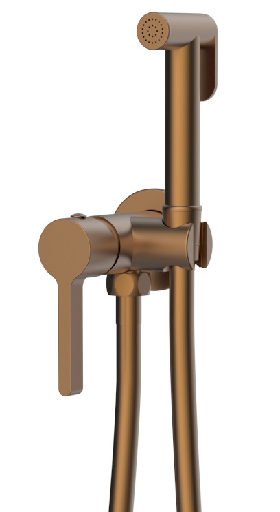 ICONIC podomítková bidetová baterie se Stop sprškou, kulatá, měď mat AF040PG