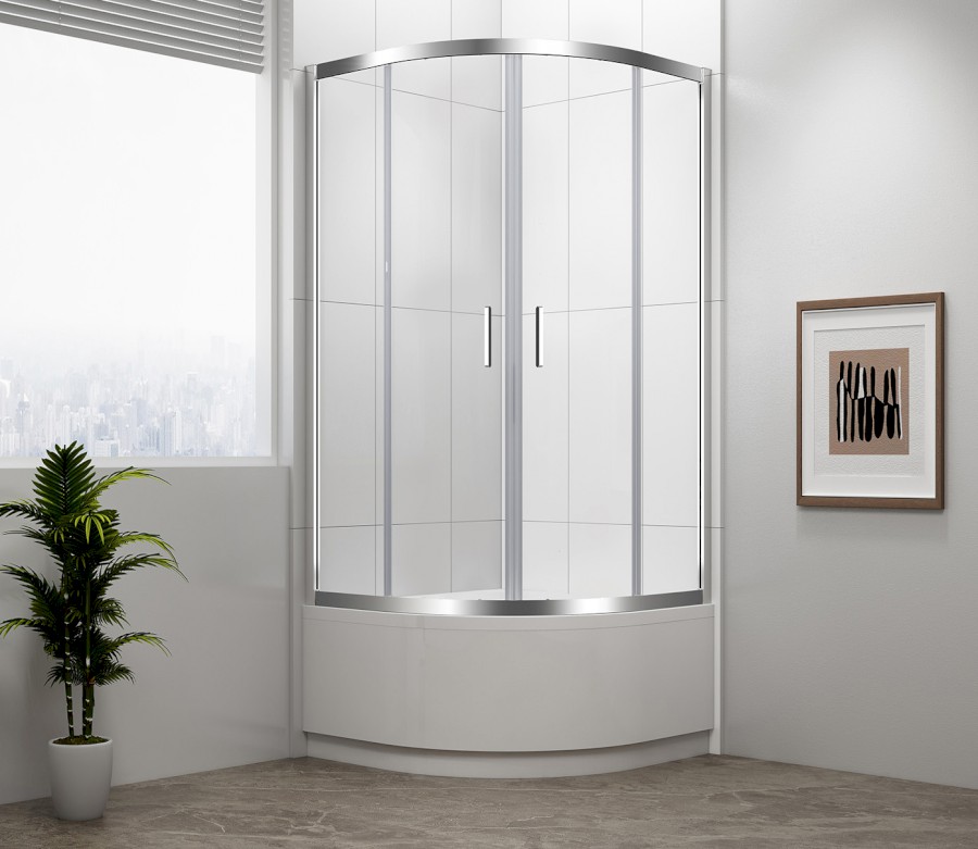 MD2516 (38608) SELMA čtvrtkruhová sprchová zástěna 900x900x1650mm, čiré sklo MD2516