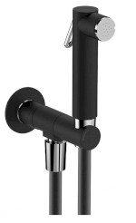 SG107NE (38389) Nástěnný ventil s ruční bidetovou sprškou a bezpečnostní pojistkou,kulatý,černá mat SG107NE