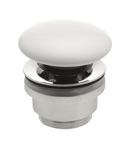 Umyvadlová výpust 5/4“, click-clack, keramická zátka, 5-63mm, bílá WEH060