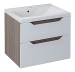 WA060-3021 (21310) WAVE umyvadlová skříňka 60x65x47,8cm, bílá/mali wenge WA060-3021