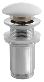 Umyvadlová výpust 5/4“, click-clack, keramická zátka, 10-50mm, bílá AR900