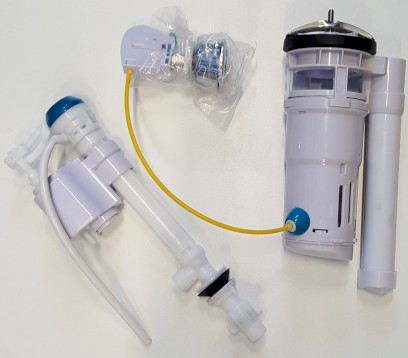 Splachovací souprava s DUAL tlačítkem 49mm, spodní napouštění 1/2