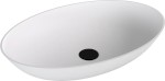 BANERA OVAL umyvadlo na desku, litý mramor, 60x40cm, bílá mat 14397MAT