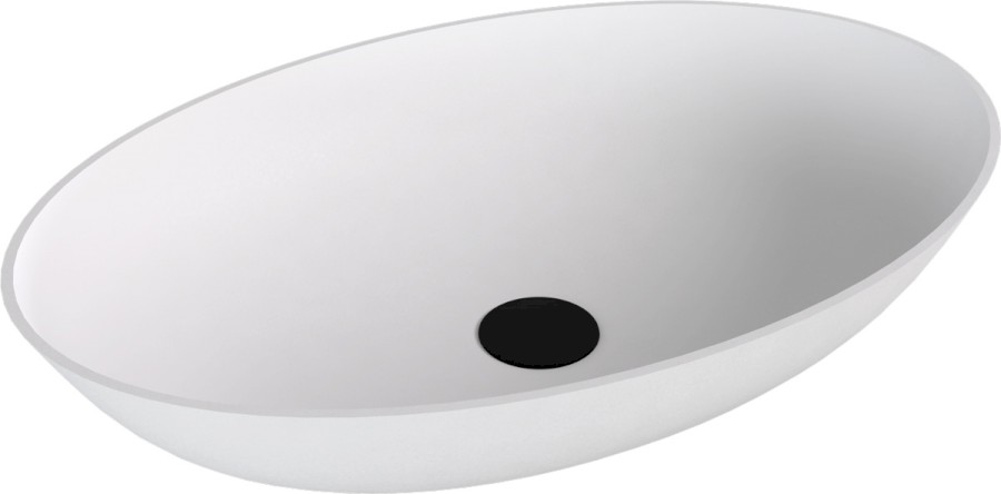 14397MAT (58414) BANERA OVAL umyvadlo na desku, litý mramor, 60x40cm, bílá mat 14397MAT