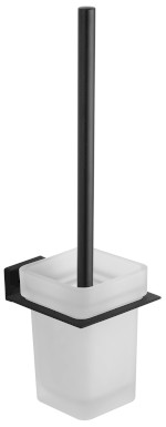 1416-08B (55067) APOLLO WC štětka závěsná, mléčné sklo, černá mat 1416-08B