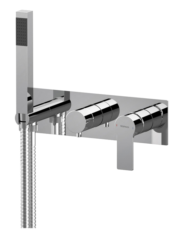 PAX podomítková sprchová/vanová baterie s ruční sprchou, 3 výstupy, chrom XA53