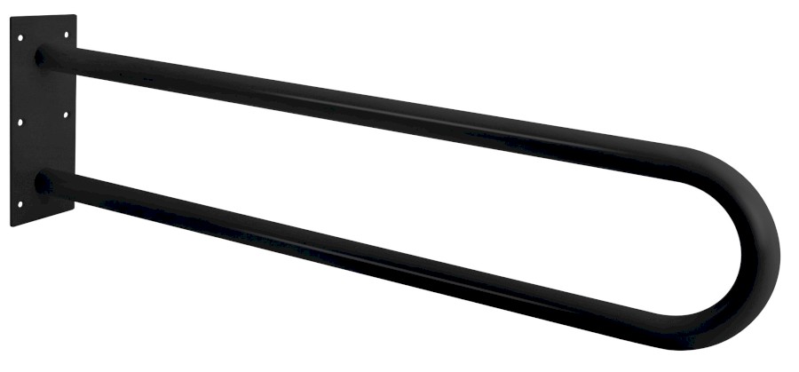 XH538B (56536) HANDICAP opěrné pevné madlo tvar U 600mm, černá mat XH538B