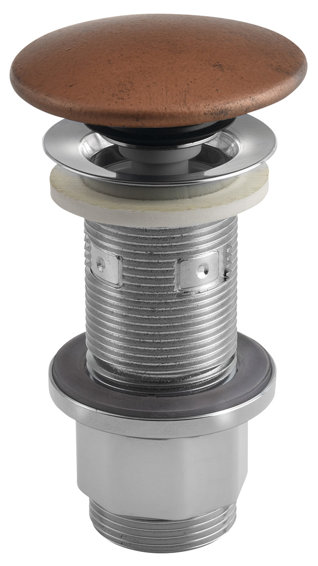 Umyvadlová výpust 5/4“, click-clack, betonová zátka, 10-80mm, měď mat FG920