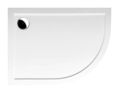 RENA L sprchová vanička z litého mramoru, čtvrtkruh 100x80cm, R550, levá, bílá 75511