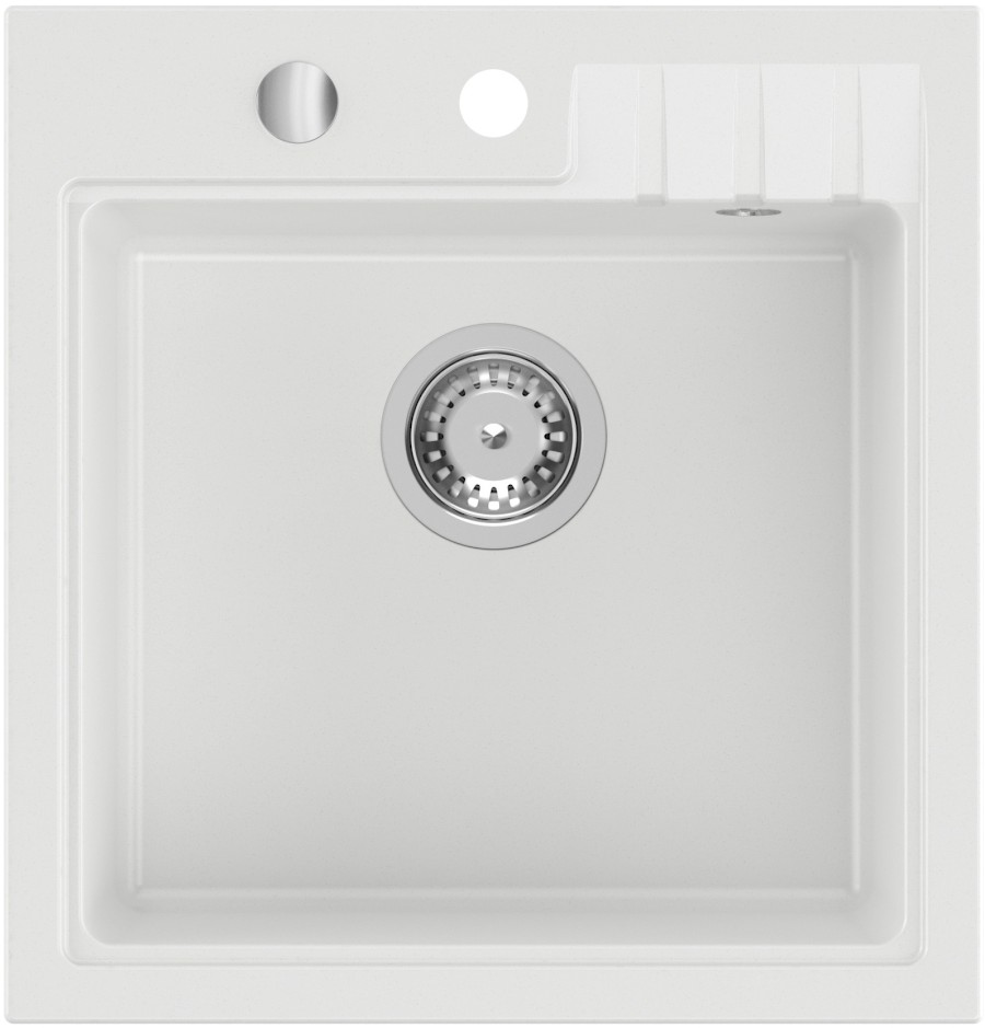 GR1041 (62193) Granitový vestavný dřez mono, 50x52cm, bílá GR1041