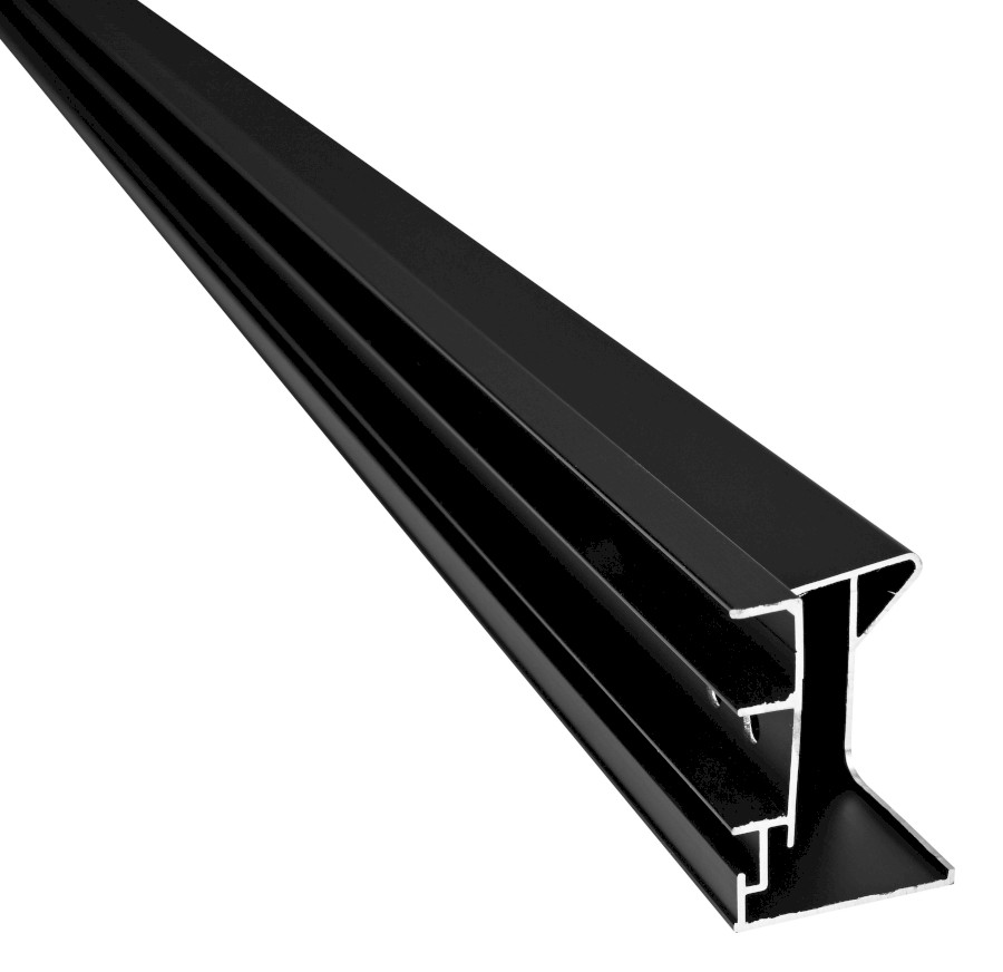 ND547B (61362) EASY BLACK stěnový profil pivotových dveří pro pevné sklo, 1900mm ND547B