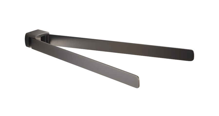 PI2381 (58194) PIRENEI dvojitý držák ručníků otočný 350mm, gun metal PI2381