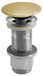 AS922 (61508) Umyvadlová výpust 5/4“, click-clack, betonová zátka, 10-80mm, žlutá pololesk AS922