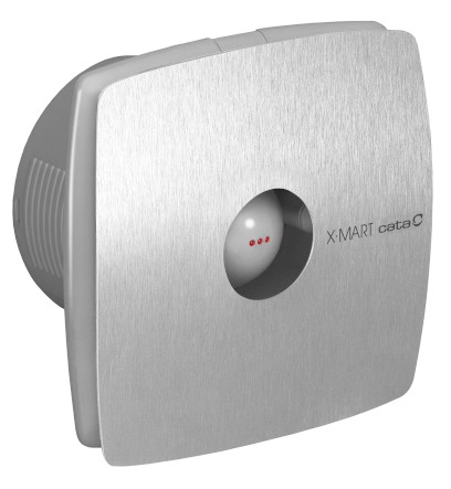 X-MART 10T koupelnový ventilátor axiální s časovačem, 15W, potrubí 100mm, nerez mat 01041000