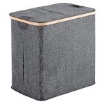 133808 (52198) YOSHI koš na prádlo 53x51x34cm, bambus, šedá 133808