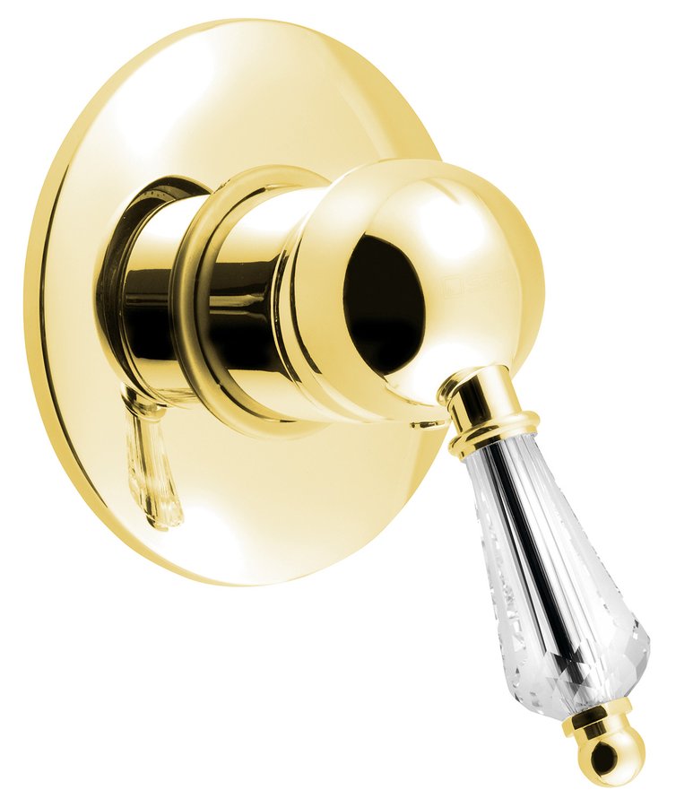 KIRKÉ CRYSTAL podomítková sprchová baterie, 1 výstup, páčka krystal, zlato KI41KZ